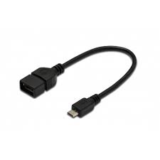 CAVO DIGITUS OTG USB 2.0 MICRO-B/A M-F 0,20MT NERO